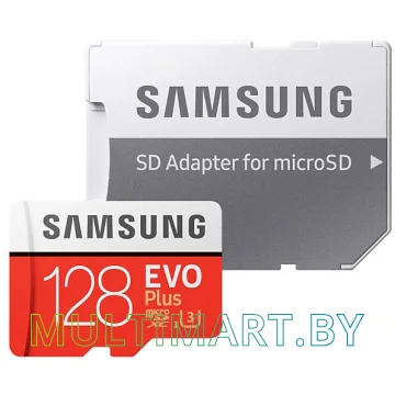 Карта памяти Samsung EVO Plus 2020 microSDXC 128GB (с адаптером)